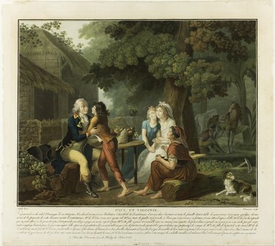 ポールとヴィルジニー』より「ムッシュー・ド・ラ・ブルドネの到着」、3枚目 作： Charles Melchior Descourtis