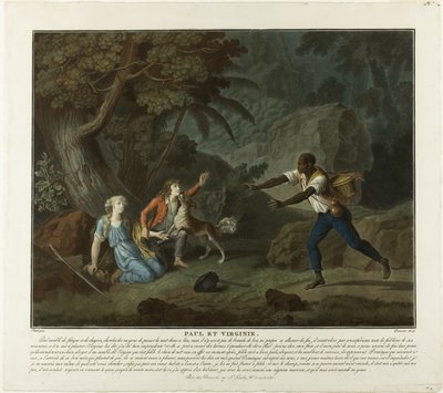 ポールとヴィルジニー』より「夜」、プレート1 作： Charles Melchior Descourtis