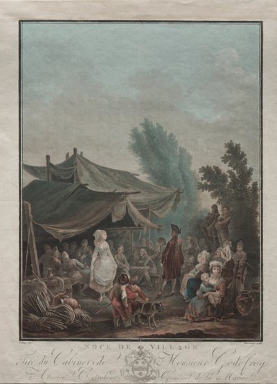 村の結婚式、1785年。 作： Charles Melchior Descourtis