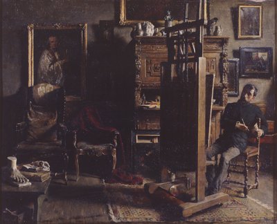 画家ジュール・ランボーのアトリエ 作： Charles Mertens