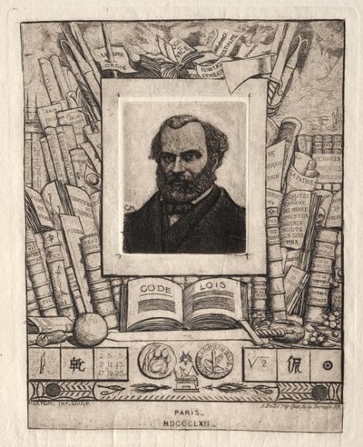 ナントのアルマンゲロー、 『Printer and Man of Letters』、1862年。 作： Charles Meryon
