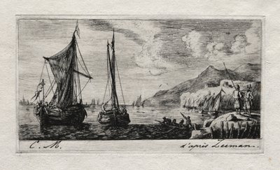 カレー-フラッシングボート、1850年。 作： Charles Meryon
