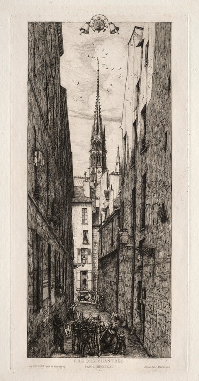 Chantrey Street、パリ、1862年。 作： Charles Meryon