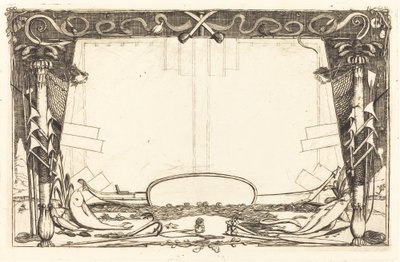 「ニュージーランドへの航海」と題された一連のエッチングのカバー 作： Charles Meryon