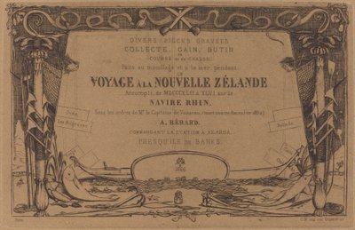 「ニュージーランドへの航海」と題された一連のエッチングのカバー 作： Charles Meryon