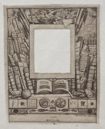 アルマン・ゲローの肖像画のフレームのデザイン 作： Charles Meryon