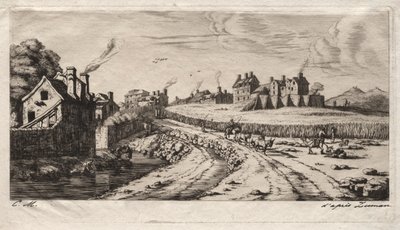 フォーブル、サンマルソー、パリ、1850年への入り口。 作： Charles Meryon