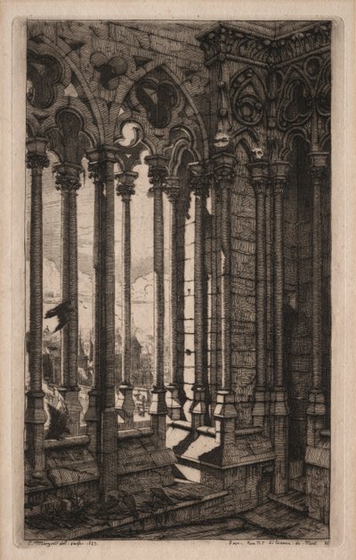 パリのエッチング：ノートルダム美術館、1853年。 作： Charles Meryon