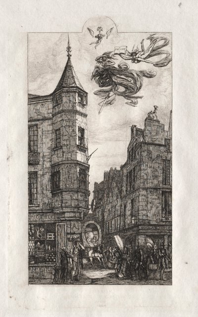 パリのエッチング：Tourelle、rue de lEcole deMédicine、1861。 作： Charles Meryon