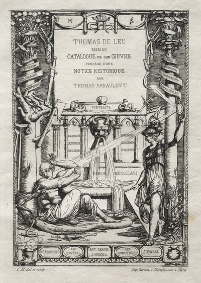 トーマスデルーの彫刻のカタログの前絵、1866年。 作： Charles Meryon