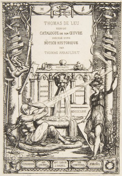 Thomas De Leuの作品カタログの口絵、1866年。 作： Charles Meryon