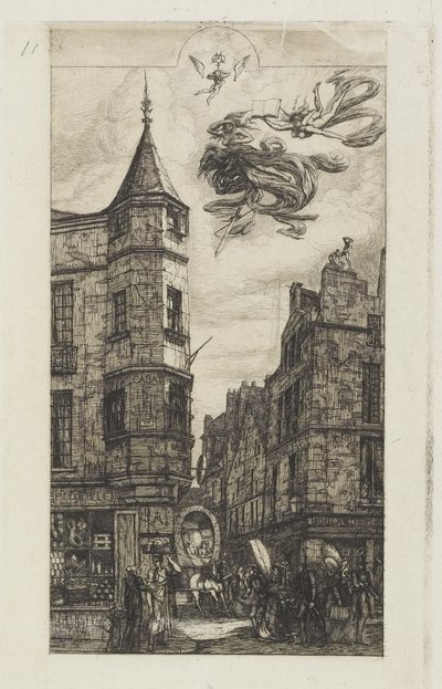 タレットのある家、No.22、1861 作： Charles Meryon