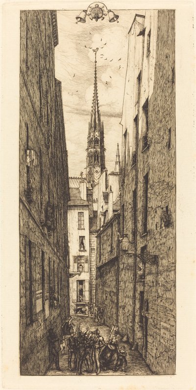 Rue des Chantres, Paris (シャントレー通り、パリ) 作： Charles Meryon