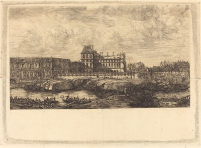 ゼーマンの絵画からの古いルーヴル美術館、1651年 (ゼーマンの絵画からの古いルーヴル美術館、l651) 作： Charles Meryon
