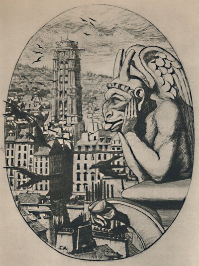 Le Stryge第8州6 34 x 5 18インチ、1853年、1927年 作： Charles Meryon
