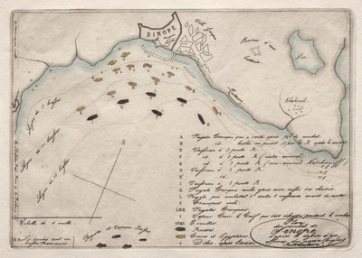 シノペの戦いの地図、1853年。 作： Charles Meryon