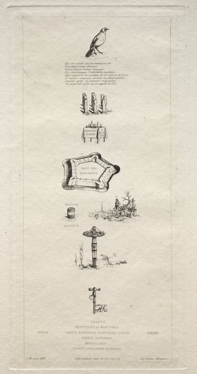 判じ絵: 「ベレンジャーは畑の鍵を持っていなかったので、それほど強くはありませんでした」 作： Charles Meryon