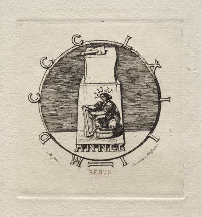 判じ絵: 「ここに古代の復讐があります」 作： Charles Meryon