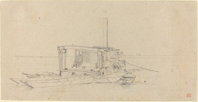 川のドレッジとライター 作： Charles Meryon
