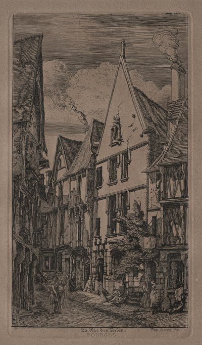 Rue des Toiles, ブールジュ 作： Charles Meryon