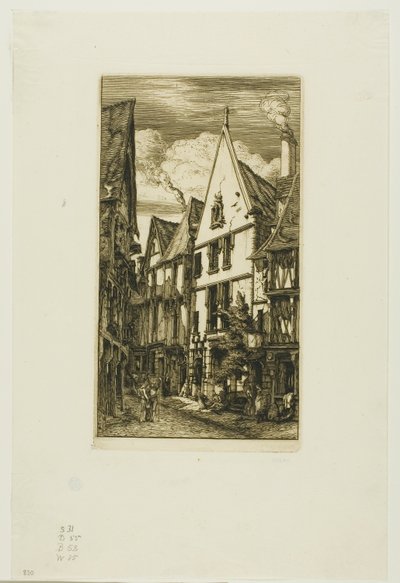 Rue des Toiles, ブールジュ 作： Charles Meryon