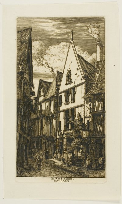 Rue des Toiles, ブールジュ 作： Charles Meryon
