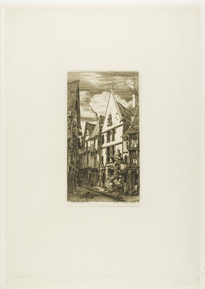 Rue des Toiles, ブールジュ 作： Charles Meryon