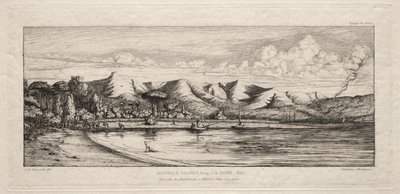 チャコールバーナーズポイントのセーヌ釣り、アカロア、バンクス半島、1845年、1863年。 作： Charles Meryon