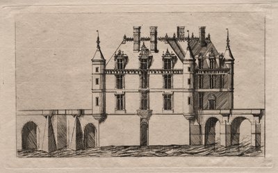 シュノンソー城、1856年。 作： Charles Meryon