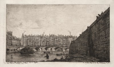 交換橋、パリ、1784 年頃 作： Charles Meryon