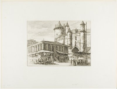 グランド シャトレ、パリ、c. 1780年、以前の図面の後 作： Charles Meryon