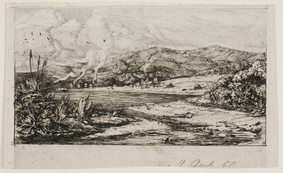 アカロアの小さなフランス植民地、1845 年 作： Charles Meryon
