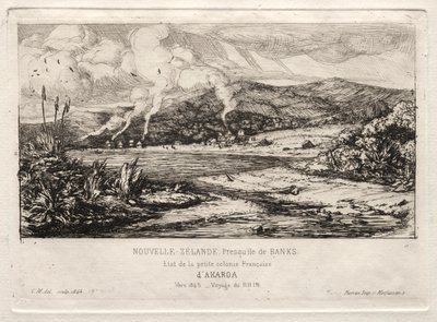 アカロアの小さなフランス植民地、1845 年 作： Charles Meryon