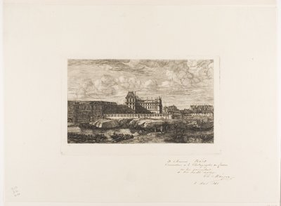 古いルーブル、パリ、1651 作： Charles Meryon