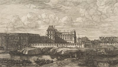 パリの旧ルーヴル美術館、ゼーマン作、1865～66年。 作： Charles Meryon