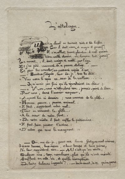 プローマンと彼の馬。 作： Charles Meryon