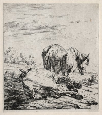 二頭の馬 作： Charles Meryon
