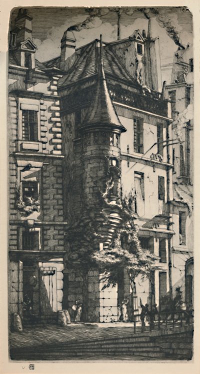 Tourelle De La Rue De La Tixeranderie 2nd State、9 34 x 5 316 Inches、1852、1927 作： Charles Meryon