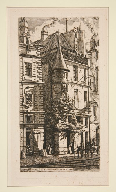 Tourelle、Rue de la Tixeranderie (小塔のある家、rue de la Tixeranderie) 作： Charles Meryon