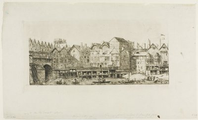 17 世紀の終わりに向かってパリ市の一部のビュー 作： Charles Meryon