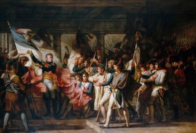 ネイ元帥とラインの第76連隊の兵士は、武器から色を取得します。 作： Charles Meynier