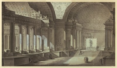 アーキテクト ファンタジー: アテナ神殿内部 作： Charles Michel Ange Challe