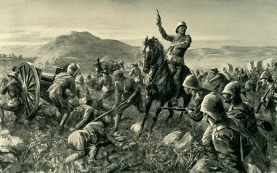 「トウィーボッシュで壊れた軍隊を結集するメシューエン卿」、1902年。 作： Charles Mills Sheldon