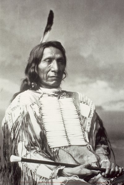 レッド・クラウド・チーフ（1822-1909）1880年（モノクロ写真 作： Charles Milton Bell