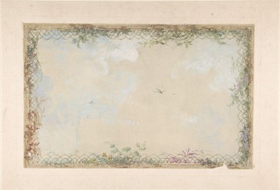 雲と鳥の天井のデザイン、19 世紀。 作： Charles Monblond