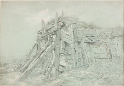 「防波堤の下」の研究（ボディカラー） 作： Charles Napier Hemy