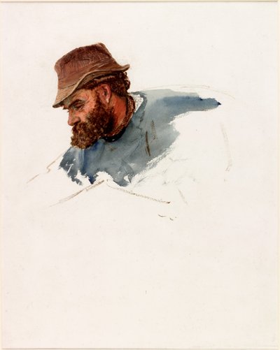 漁師の頭（ボディカラーと水彩紙） 作： Charles Napier Hemy