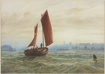 オフノースシールド（紙に鉛筆、水彩、ボディカラー） 作： Charles Napier Hemy
