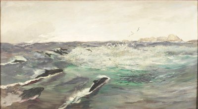 イルカを追いかけるサバ 作： Charles Napier Hemy