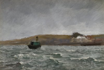 タグ付きの海景（紙に油彩） 作： Charles Napier Hemy